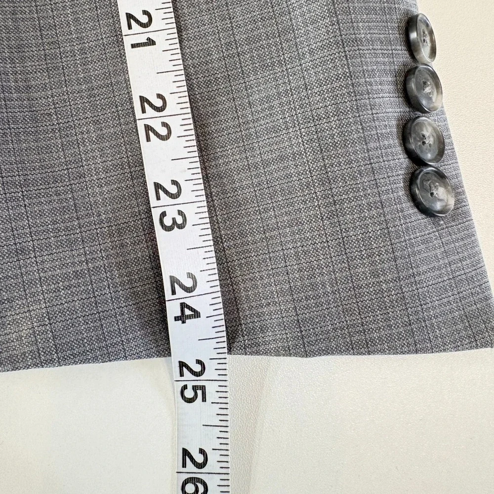 Jos A Bank Joseph Slim Fit 41R Suit Jacket 100 Wool Light Grey Grid Minimalist